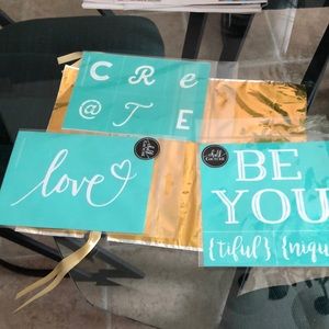 New set 3 small chalk transfer